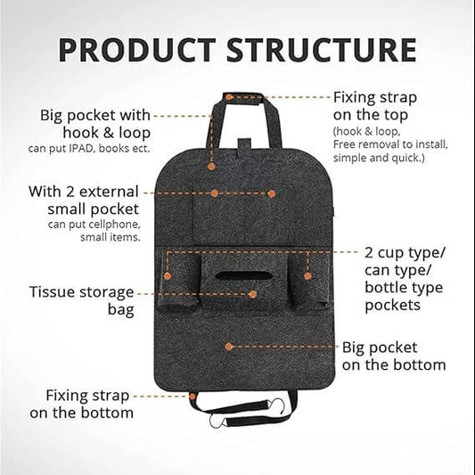 Premium Car Organizer(Pack of 2)- Perfect for Families & Road Trips