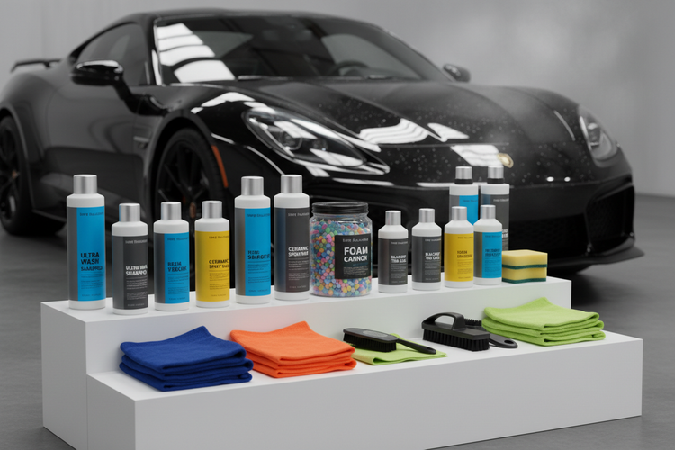 Car care products including coating spray and foam car cleaner for effective vehicle maintenance.