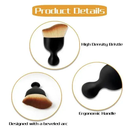 Makeup brush with high-density bristle and ergonomic handle on a white background