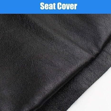 Close-up of premium black faux leather seat cover, ideal for waterproofing bike and scooter seats.