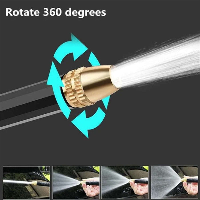 Gold shower head with water spray feature on a black background