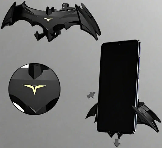 Phone holder with bat design on a grey background