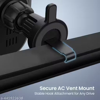 black car phone holder wireless car charger clamp shown 