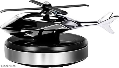 Black and silver helicopter toy on a white background