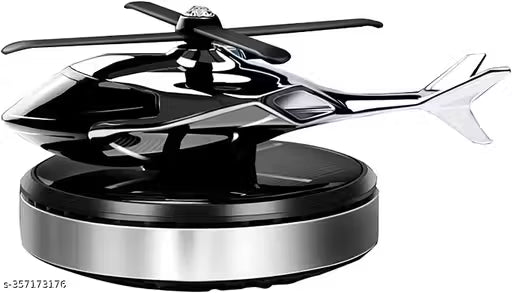 Black and silver helicopter toy on a white background