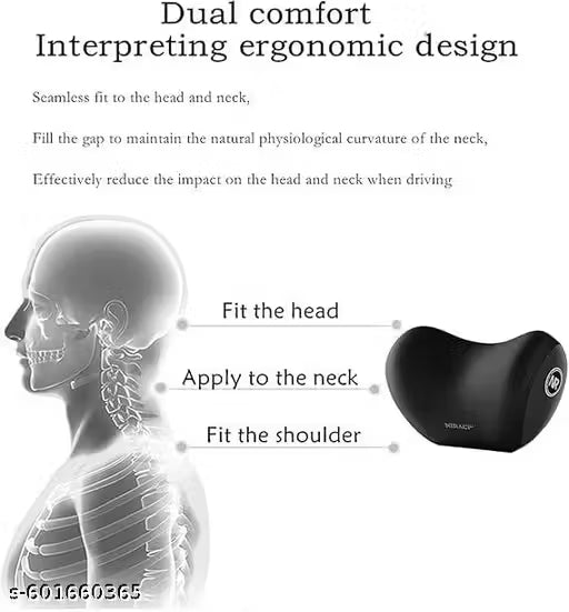 Ergonomic neck pillow with anatomical diagram on a white background