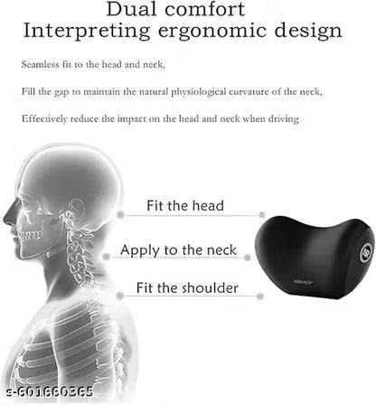 Ergonomic neck pillow with anatomical diagram on a white background