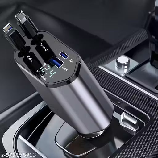 Car charger with digital display in a car's USB port