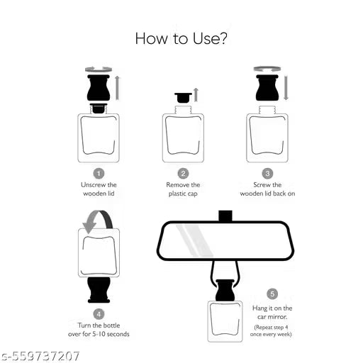 Step-by-step guide on how to use a car mirror with a bottle attachment.
