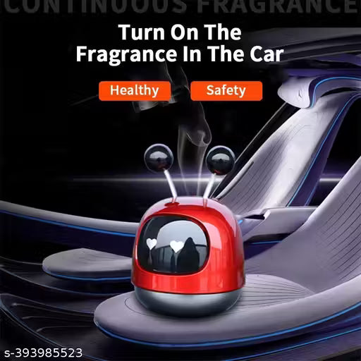 Car air freshener with red and black design in a car interior, promoting healthy and safety.